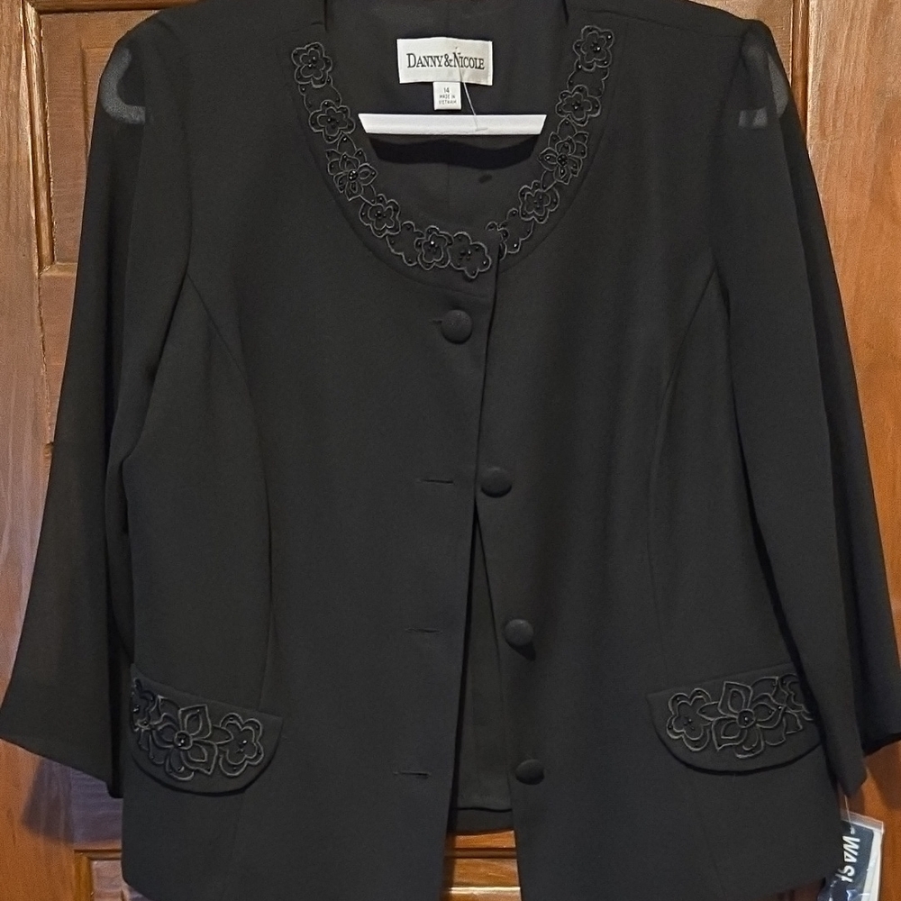Danny & Nicole Black Blazer Classic Suit Jacket